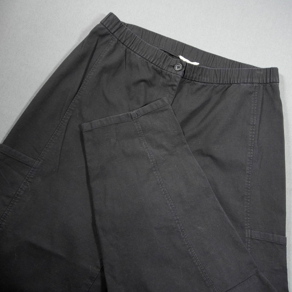 Eileen Fisher Cargo Organic Cotton Elastic Waist Women Pants M Coastal Utility